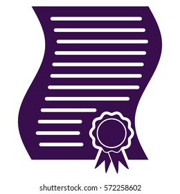 Vector Illustration of Bonafide Certificate Icon in Purple