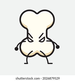 Vector Illustration of Bone Character with cute face and simple body line drawing on isolated background