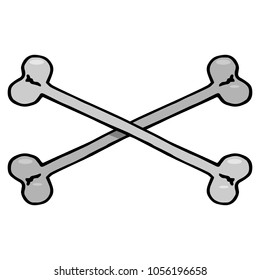 Vector illustration of a bone. Concept of a symbol of danger. Hand drawn.