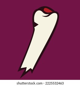 Ilustración vectorial de un ícono de fractura ósea con un poco de sangre. Icono de Halloween.