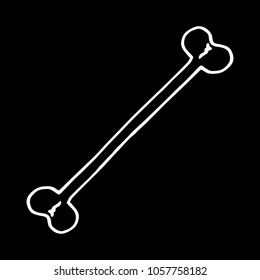 Vector illustration of a bone. Hand drawn bone. Part of the skeleton. 
