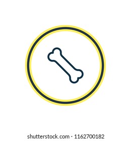 Vector illustration of bone icon line. Beautiful zoo element also can be used as dog food icon element.