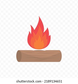 Vector illustration of bonfire. Colored vector for website design .Simple design on transparent background (PNG).