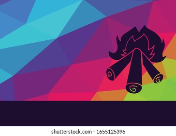 Vector Illustration of Bonfire or Firewood. This is Good for Layout, Posters and More.