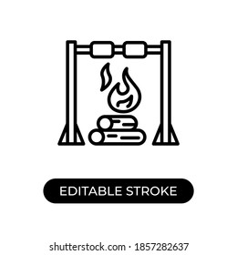  Icono del fuego de la ilustración del vector o color negro del logotipo con estilo de diseño de línea