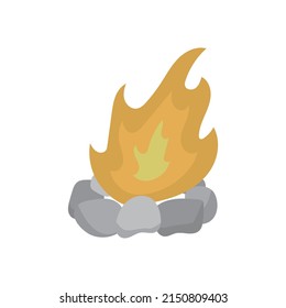 Vector illustration of a bonfire in nature
