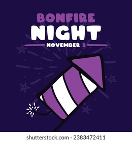 Vector Illustration of Bonfire Night. November 5. Flat design vector. Poster, banner, card, background. Eps 10.