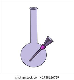 Ilustración vectorial de un bong. Dispositivo para fumar marihuana.