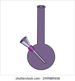 Vector illustration of a bong. Device for smoking marijuana.