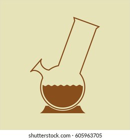 Ilustración vectorial del icono de Bong Of Marihuana en color marrón
