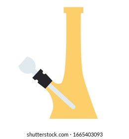 Vector illustration of a bong. Smoking weed equipment.