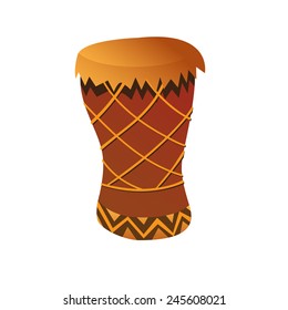 Vector illustration of Bongo Drum in cartoon style isolated on white background
