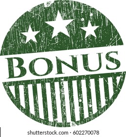 Vector illustration of Bonus rubber grunge seal
