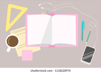 Vector illustration with a book