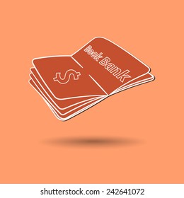 Vector illustration of book against color background.