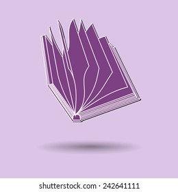 Vector illustration of book against color background.