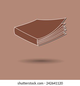 Vector illustration of book against color background.