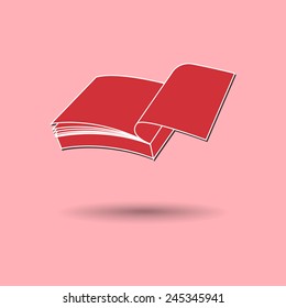 Vector illustration of book against color background.