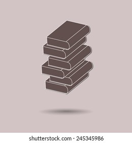 Vector illustration of book against color background.