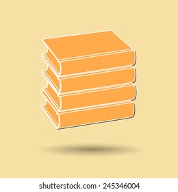 Vector illustration of book against color background.