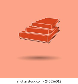 Vector illustration of book against color background.