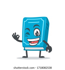 vector illustration of book character or mascot with nice hand