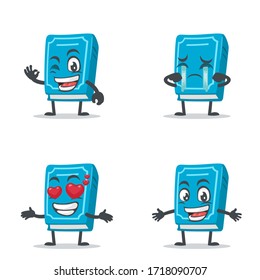 vector illustration of book character or mascot collection set with expression theme