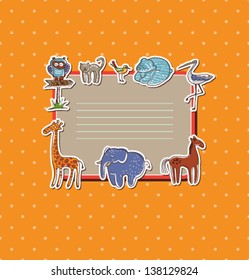 Vector illustration. Book cover. Animals
