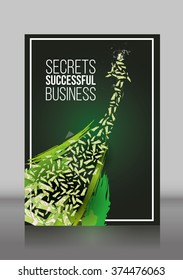 vector illustration for a book cover or flyer design training successful business secrets of the way to the top of the money, graphic design for decoration a4 brochure title
