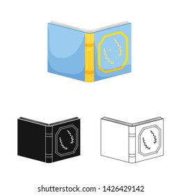 Vector illustration of book and cover icon. Collection of book and content vector icon for stock.