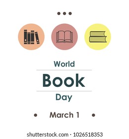vector illustration for book day in March