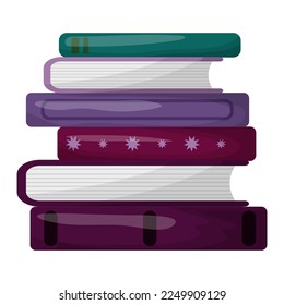 Vector illustration for book day. Stack of books in colorful obg