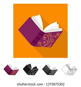 Vector illustration of book and diary  logo. Collection of book and notebook  stock symbol for web.