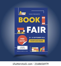 Vector Illustration Book Fair Flyer Poster Stock Vector (Royalty Free ...