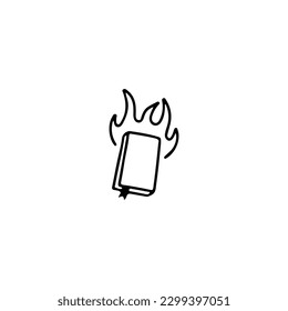 Vektorgrafik des Buches mit Feuer