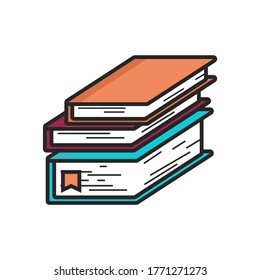 icono de línea de diseño plana del libro de ilustraciones vectoriales