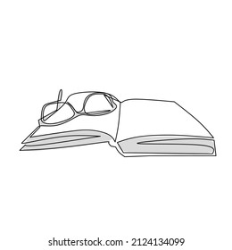 Vector illustration of book and glasses