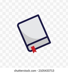 Vector illustration of book in gray colors and transparent background(png).