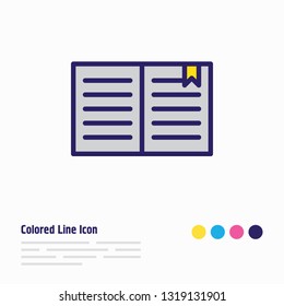 Vector illustration of book icon colored line. Beautiful studies element also can be used as reading icon element.