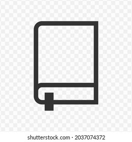 Vector illustration of book icon in dark color and transparent background(png).