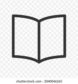 Vector illustration of book icon in dark color and transparent background(png).