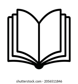 Vector illustration of a book icon in the form of a line isolated on a white background