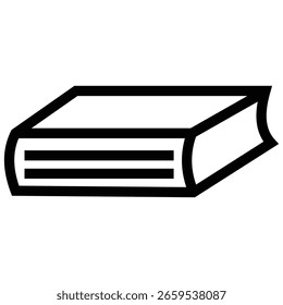 ilustração vetorial de um ícone de livro. estilo de arte de linha. cor preta e branca.