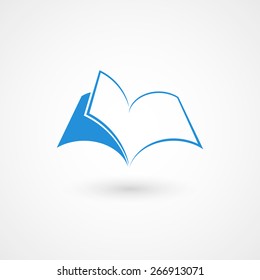 Vector illustration of book icon / logo. Isolated on white background, eps 10.