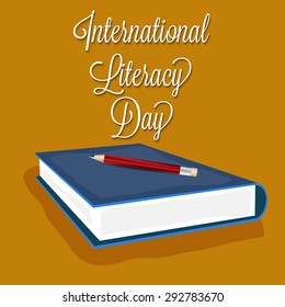 Vector illustration of a book for International Literacy Day.