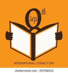 Vector illustration of a book for International Literacy Day.