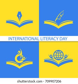 Vector illustration of a book for International Literacy Day.