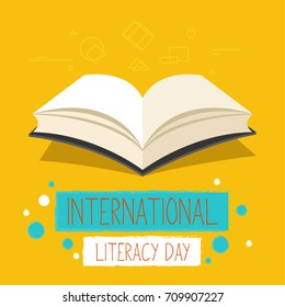 Vector Illustration Of A Book For International Literacy Day.