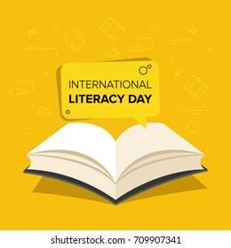 Vector illustration of a book for International Literacy Day.