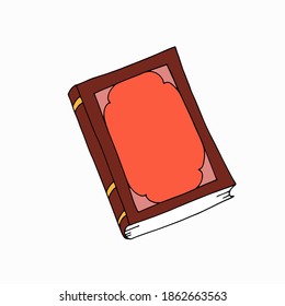 Vector illustration of a book isolated on a white background. Doodle